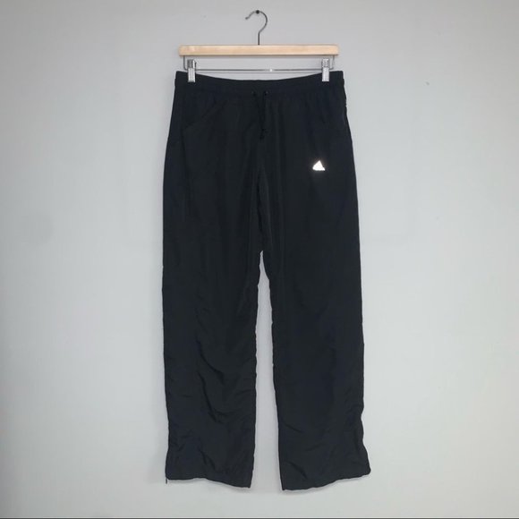 Adidas Track Pants Athletic  Black White Mesh‎ Zip Hem Women’s Size Medium - Picture 4 of 10